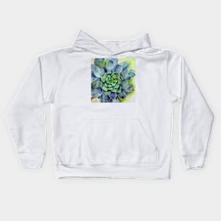 Watercolor succulent Kids Hoodie